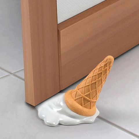 Melting Ice Cream Cone Door Stopper
