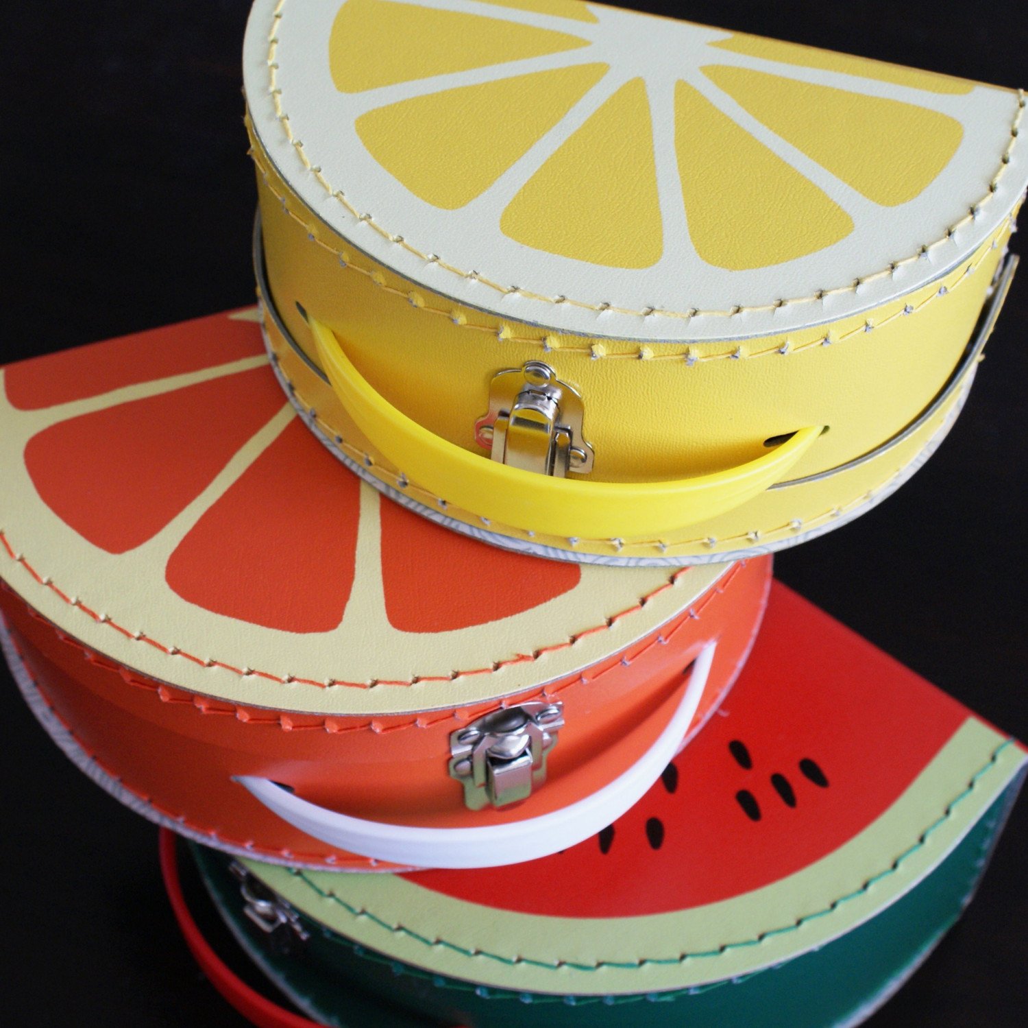 mixed fruit vintage style suitcases