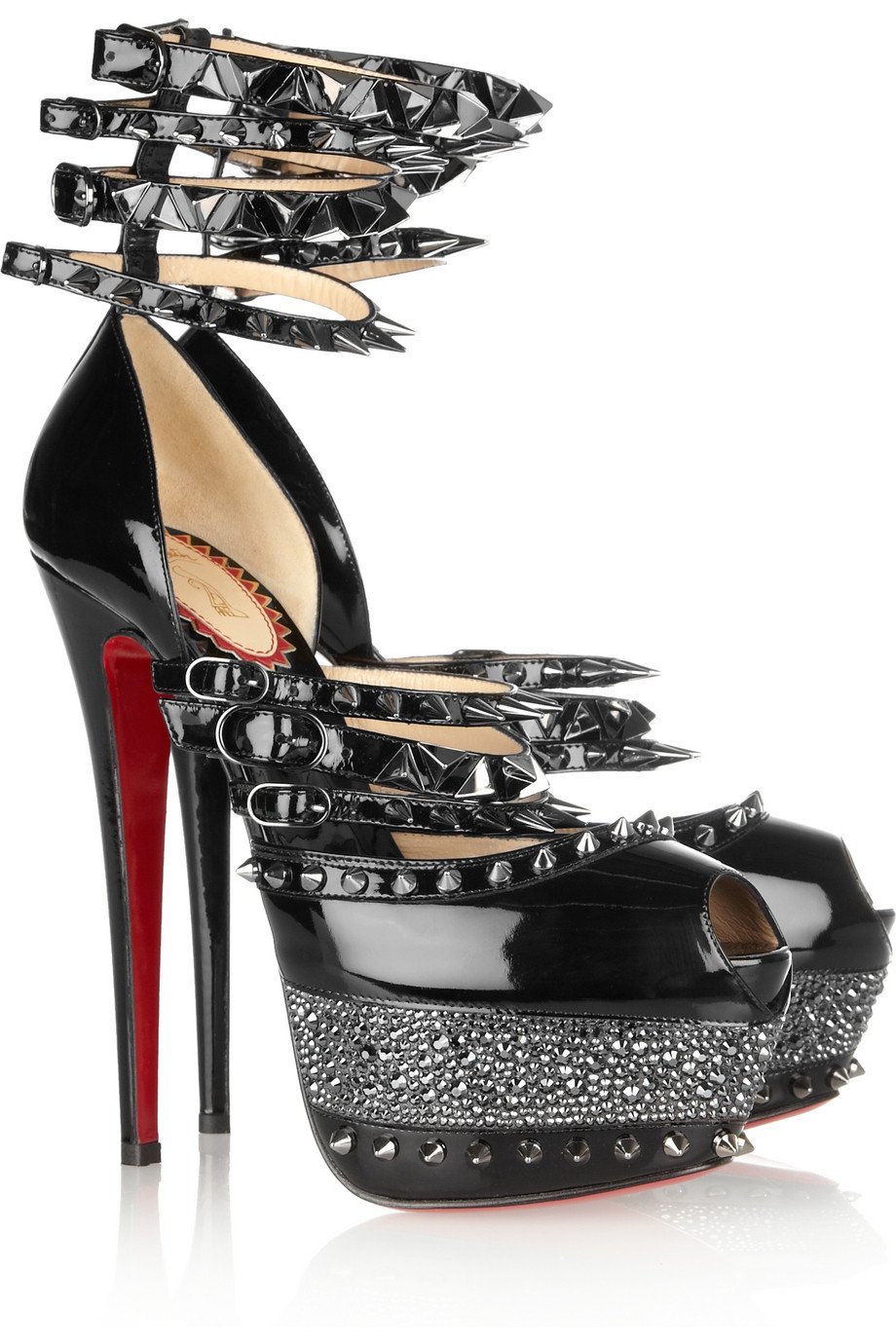 Christian Louboutin's 20th anniversary Isolde Spiked Patent-leather Sandals