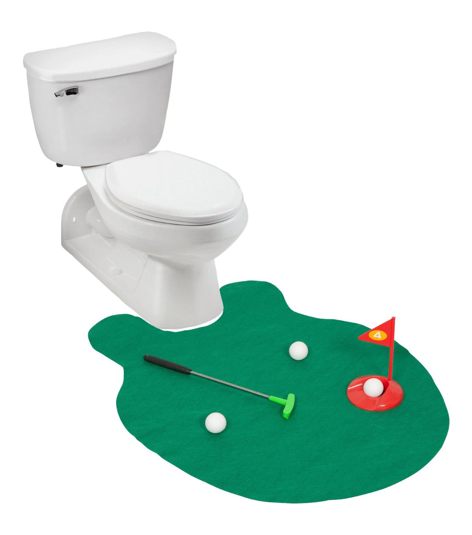 Golf Putter Practice in the Bathroom