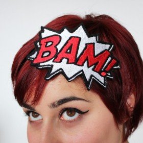Comic bam embroidered headband hair decoration