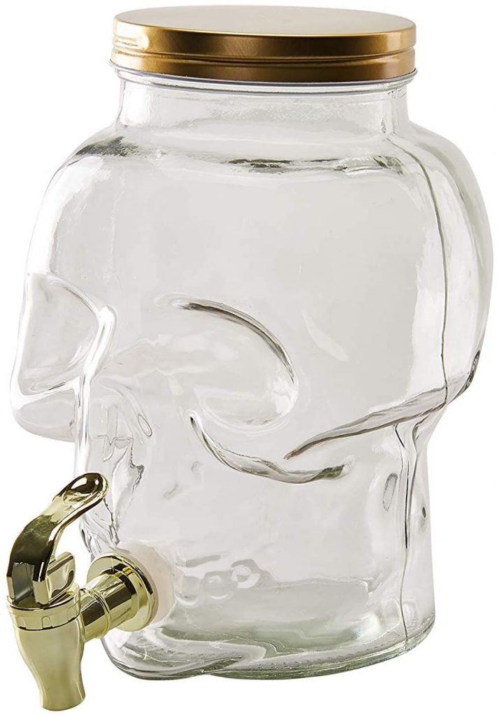 glass skull beverage dispenser