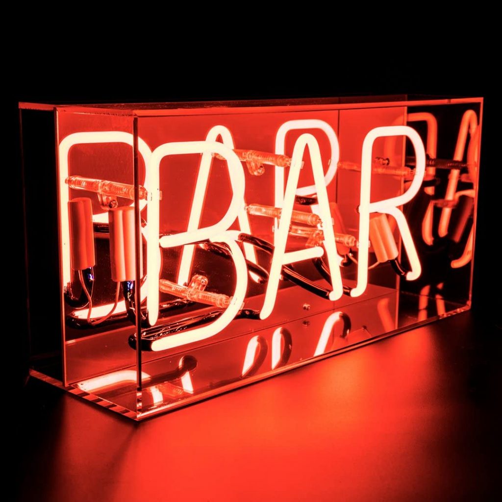 hand-crafted neon sign