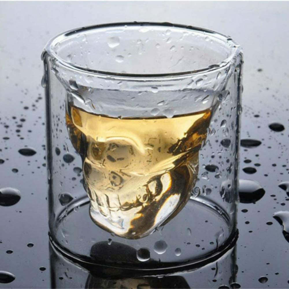 skull whiskey glass