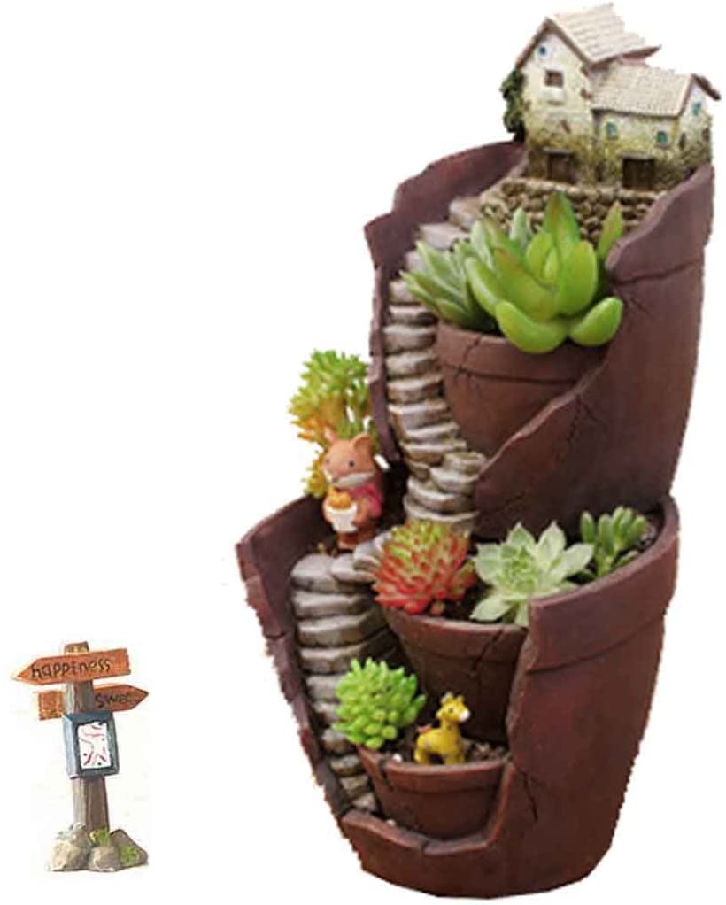 Village Succulent Flower Pot, Stacked Up