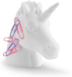 White Unicorn Paperclip Holder